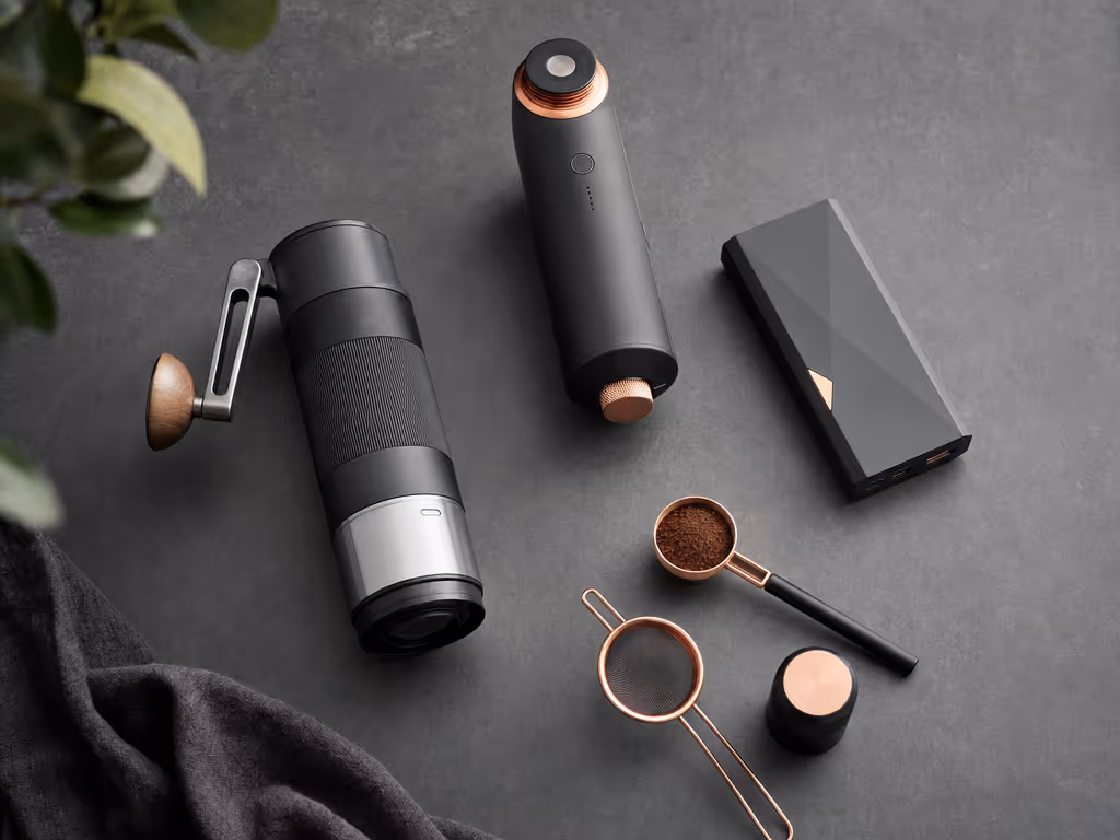 portable_espresso_brewing_setup_with_water_heating_and_charging_gear