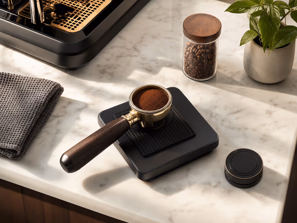 espresso_scale_and_timer_workflow_beside_portafilter